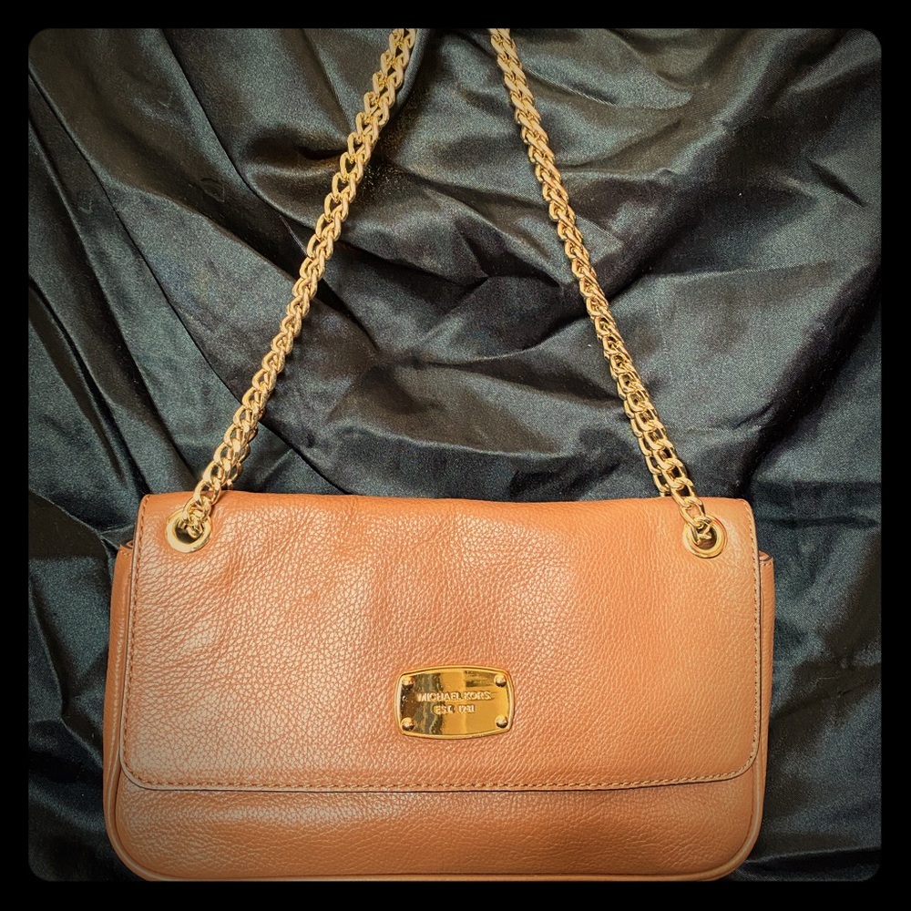 Michael Kors brown flap bag